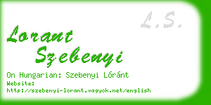 lorant szebenyi business card